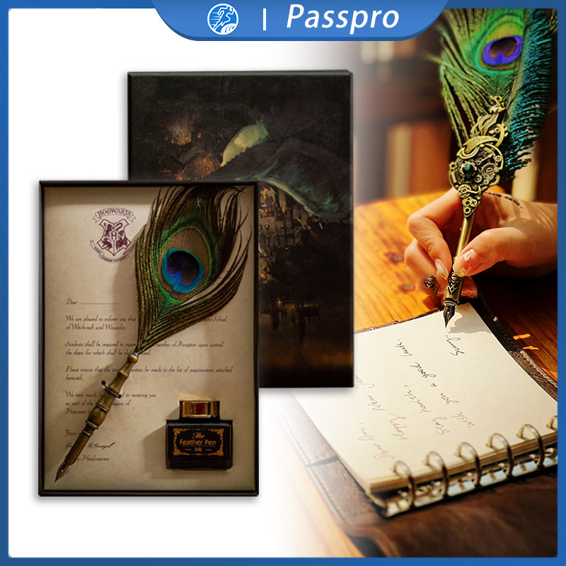 

CTK031 Pulpen Bulu Feather Quill Stainless Vintage Retro Pena Bulu Set Lengkap