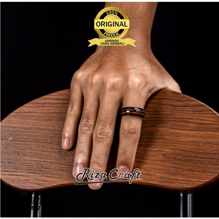 Cincin Pria Wanita KEREN Simpel Kekinian Kayu Koa Hitam Suku Marui Hawai