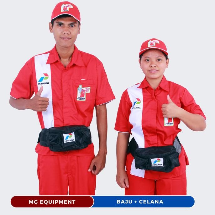 Stelan Baju Seragam Operator Spbu | Baju Kerja Pria & Wanita Pertamina ,