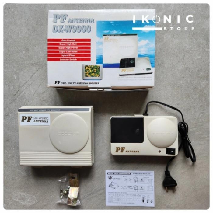 Pf Vhf / Uhf Tv Antena Boster Pf 9900 Booster Penguat Sinyal Antena Tv