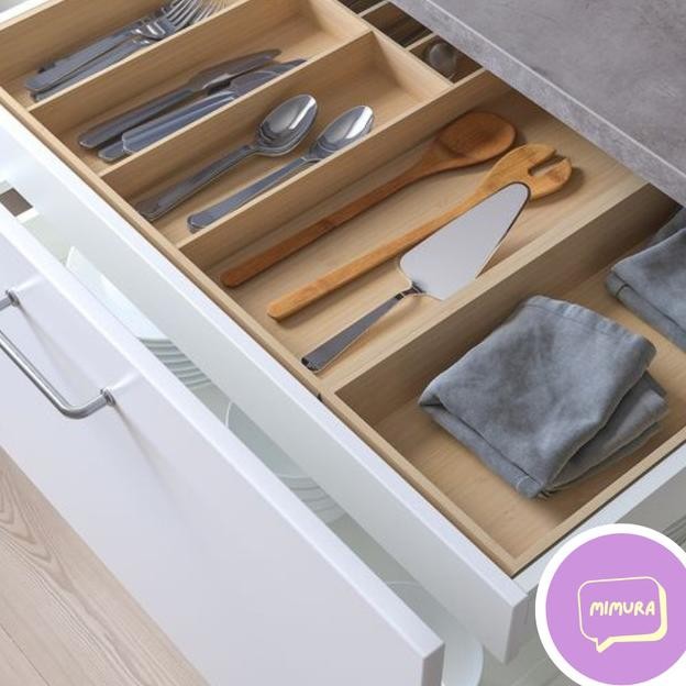 Tempat Sendok Laci Lemari Dapur Bahan Bambu Baki Peralatan Makan