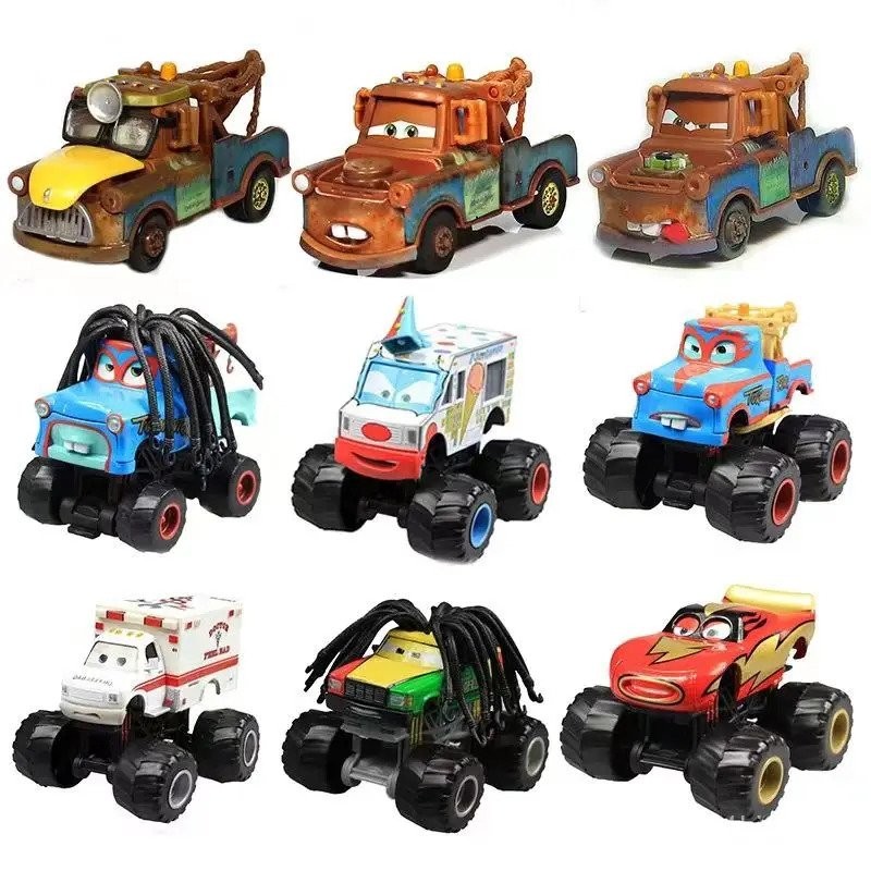 DISNEY PIXAR CARS 2 3 WRESTLER MATER HIGH LEGGED LIGHTNING MCQUEEN RACING SERIES METAL ALLOY VEHICLE