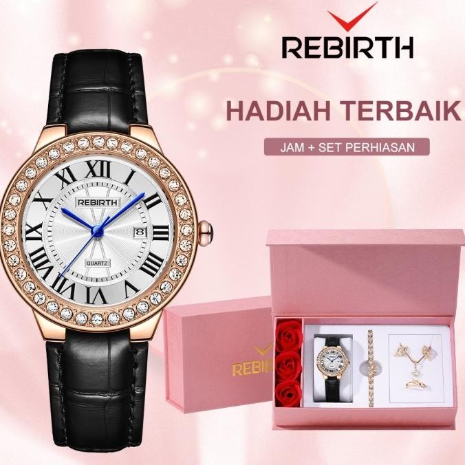 READY STOCK REBIRTH JAM TANGAN WANITA ORIGINAL SET PERHIASAN SEBUAH SERI HADIAH 
