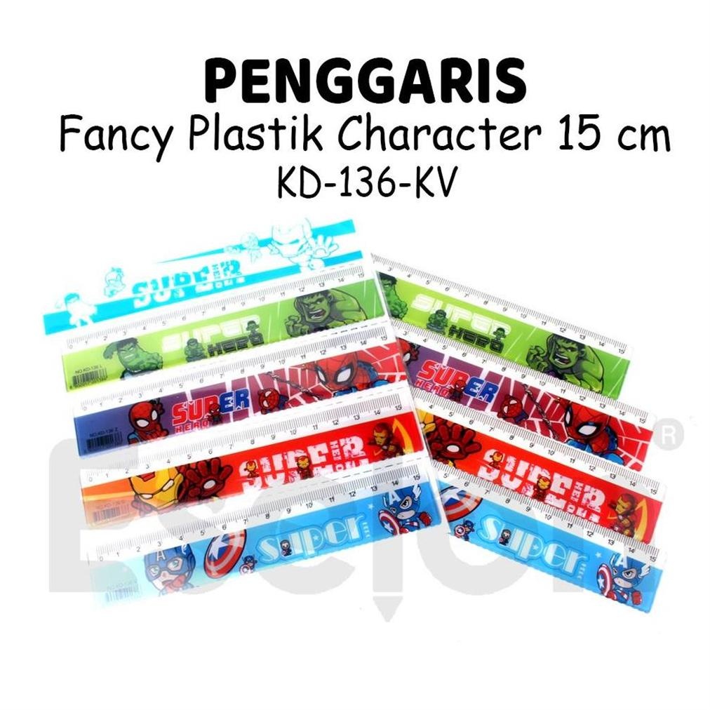 

1pcs Penggaris 15CM KD-136-V / Karakter Super Hero / Penggaris Fancy