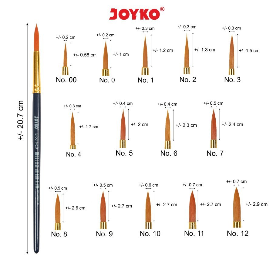 

Kuas Brush Joyko Br 6 Koas Lukis No 00- 12 Brush Kuas SATUAN - SHSNP