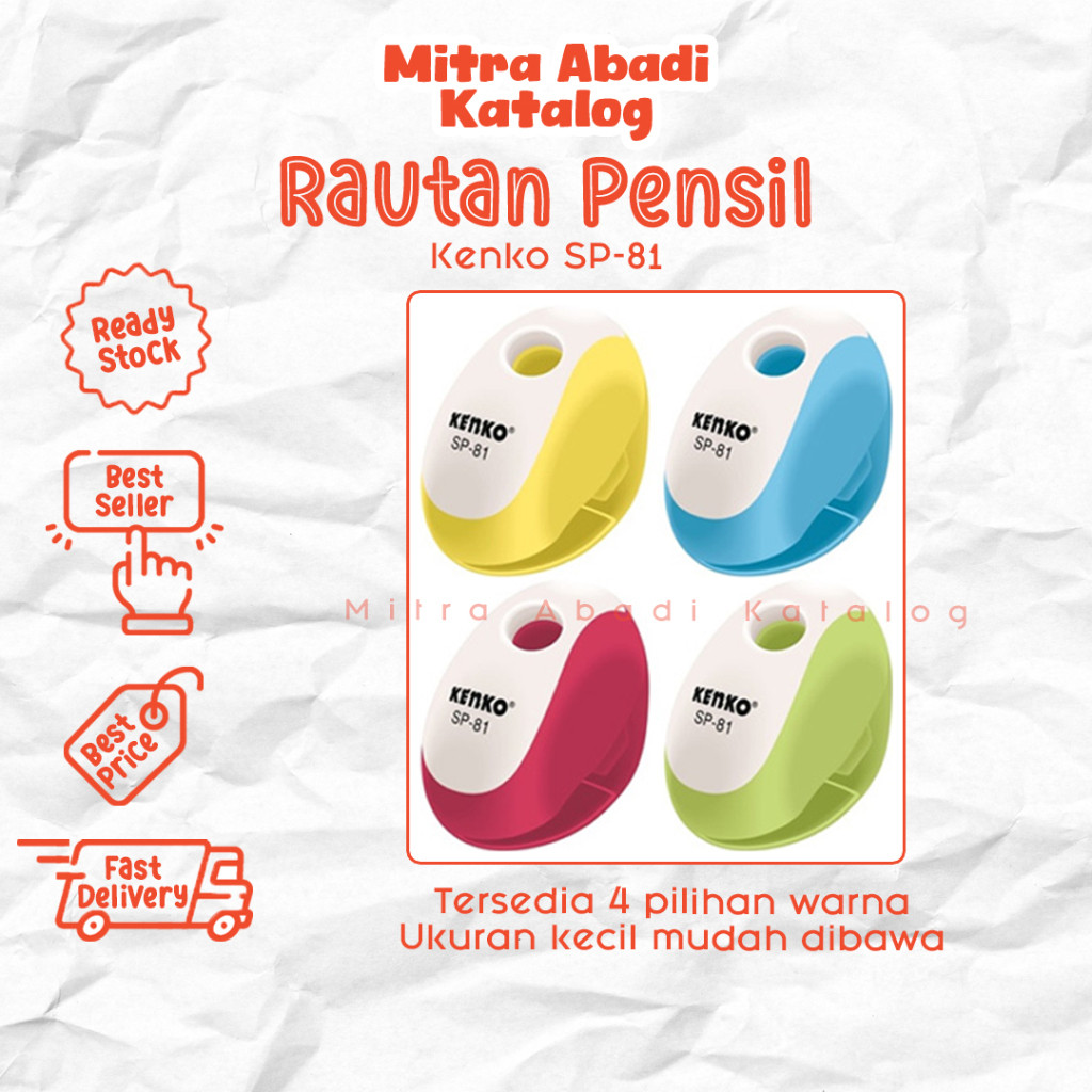 

(1 PCS) RAUTAN PENSIL KENKO SP-81 / WARNA RANDOM RAUTAN PENSIL KECIL 1 LUBANG SERUTAN MANUAL PENCIL