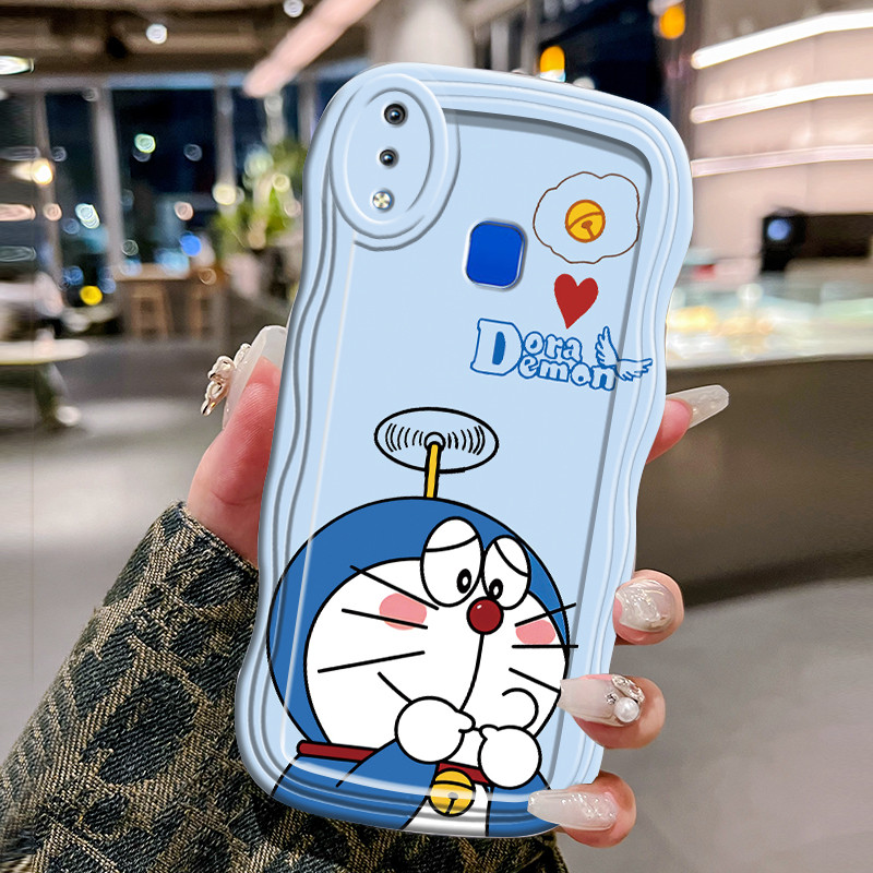 Casing Hp Untuk VIVO Y91 Y91i Y93 Y95 Case gelombang Sisi Softcase Silikon Doraemon Kesing CasingHP 