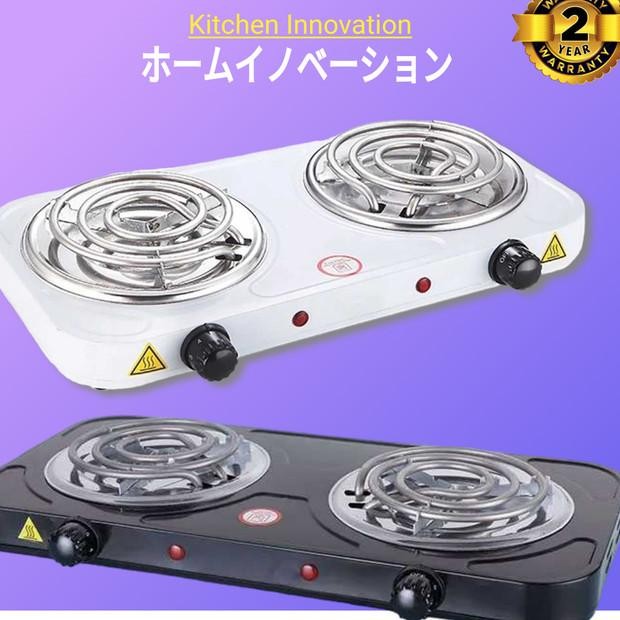 Kompor Listrik 2 Tungku Slim Portable Stainles Steel Cooking Stove
