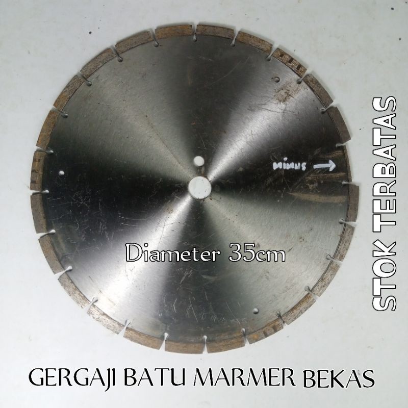 PANA GERGAJI BATU MARMER BEKAS DIAMETER 35 CM STOK TERBATAS DAN Realpicture