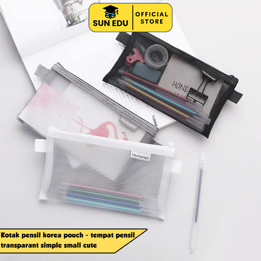 

Kotak pensil korea pouch/ tempat pensil transparant simple small cute
