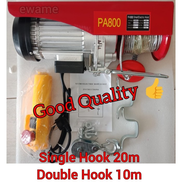 READY Electric Hoist Elektrik Hoist Katrol Elektrik PA 800 (20Meter)