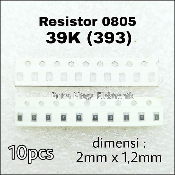 Update (10pcs) Resistor SMD 0805 39K Tahanan 39Kohm 39 K Marking: 393 putr4n Segera Dapatkan