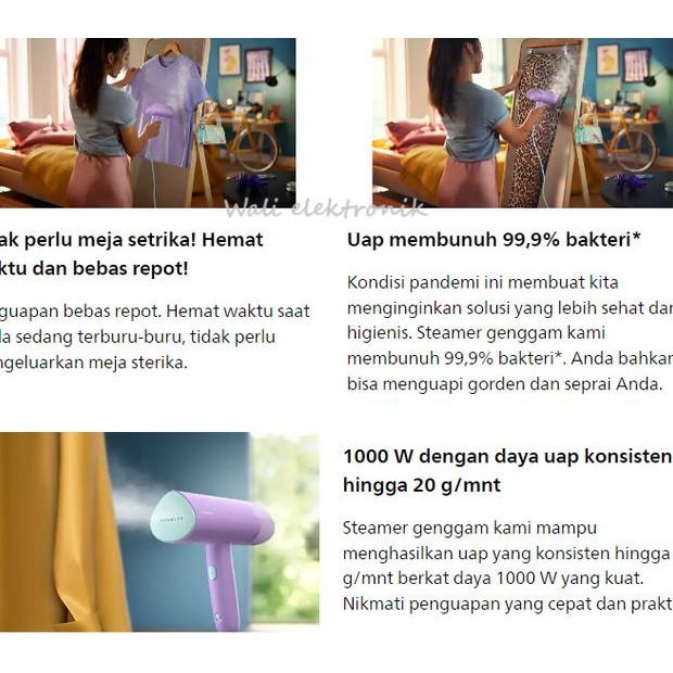 Philips Handheld Steamer Sth3010/70 - Setrika Uap Portable - Setrika Travel - Setrika Philips
