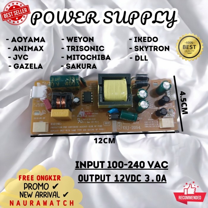 POWER SUPPLY LCD LED TV CHINA 12V 3A