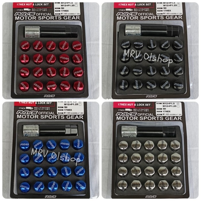 MUR BAUT RODA VELG MOBIL RACING RAYS / LUG NUT RAYS ANTI MALING