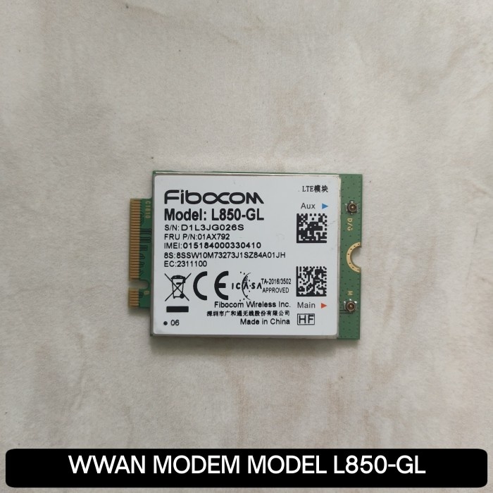 WWAN MODEM FIBOCOM ORIGINAL COPOTAN MODEL L850-GL 4G