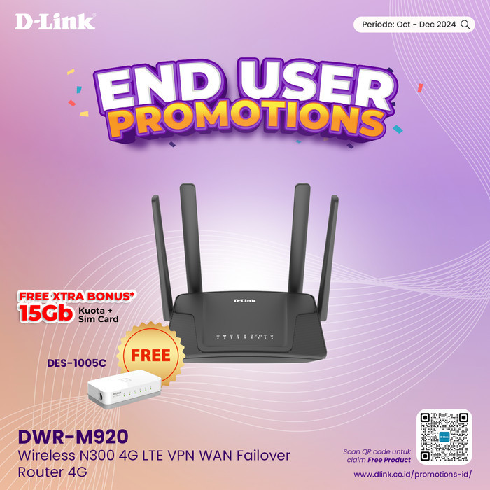 D-LINK DWR-M920 / DWR-920 N300 4G LTE MODEM WIRELESS ROUTER