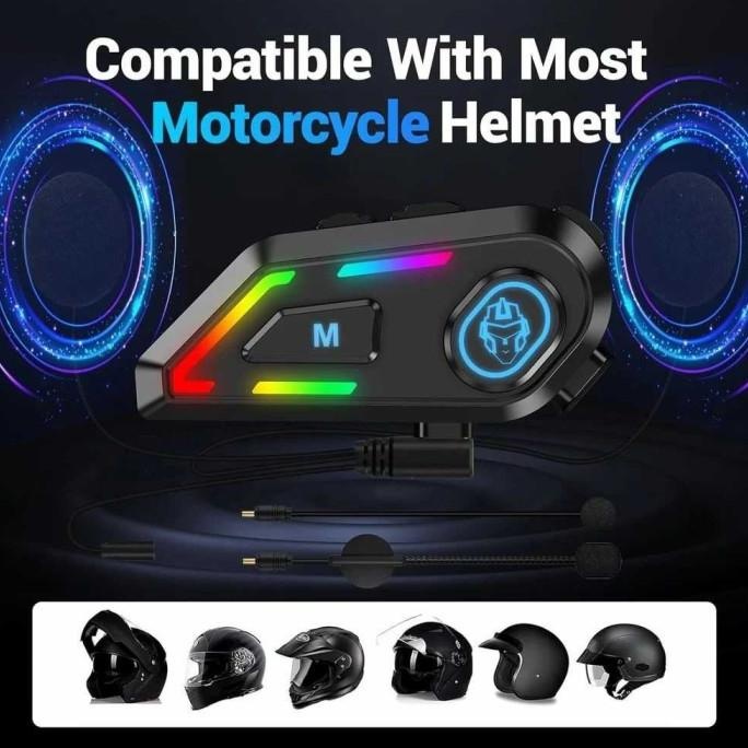 Baru | Edyell Intercom Helm Bluetooth Headset Helmet Motorcycle Ip67 1000Mah