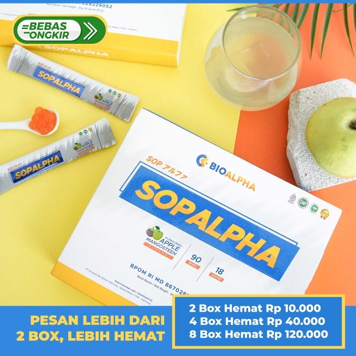 Terlaris Sopalpha Bioboost Official (18 Sachet) Booster Kesehatan Vitamin