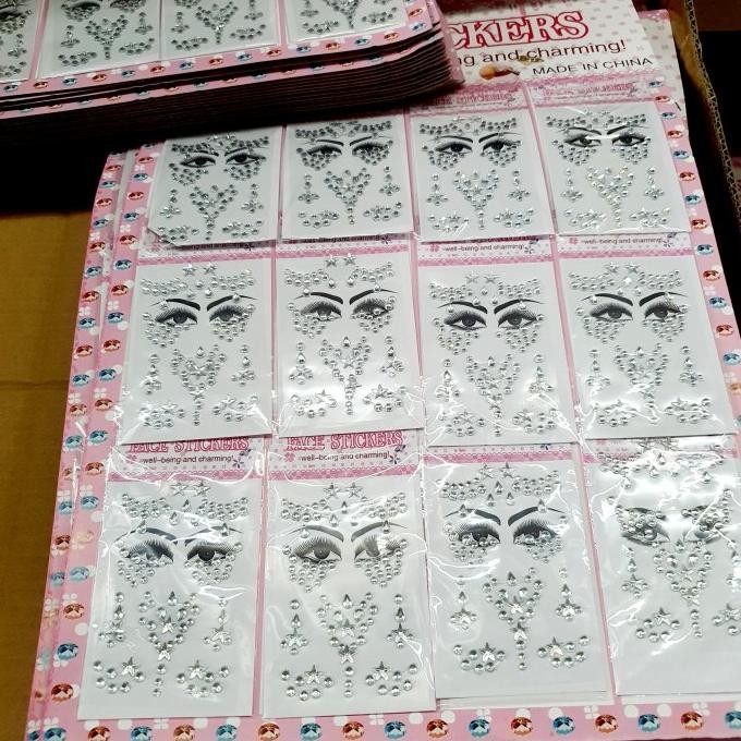 

XCF Diamond Face Sticker Tempelan Muka Stiker Mote Kostum Party Halloween TERLARIS