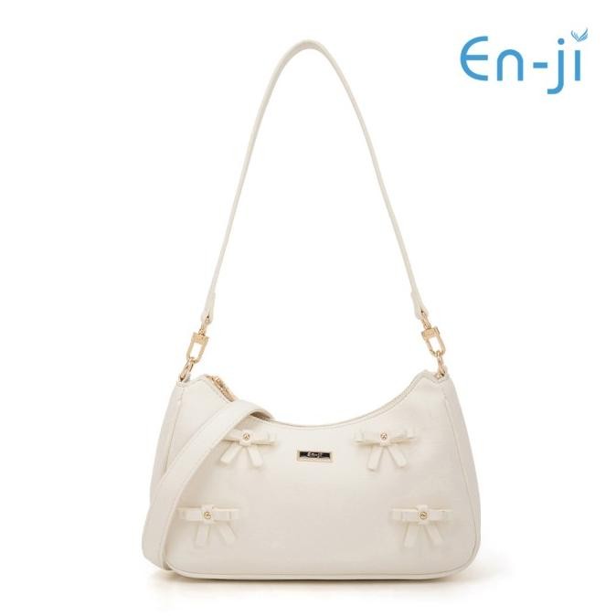 EN-JI JINA SHOULDERBAG - IVORY TAS SHOULDER BAG LUCU UNIK GEMOY GEMES KEKINIAN MODERN KAIN HALUS TER