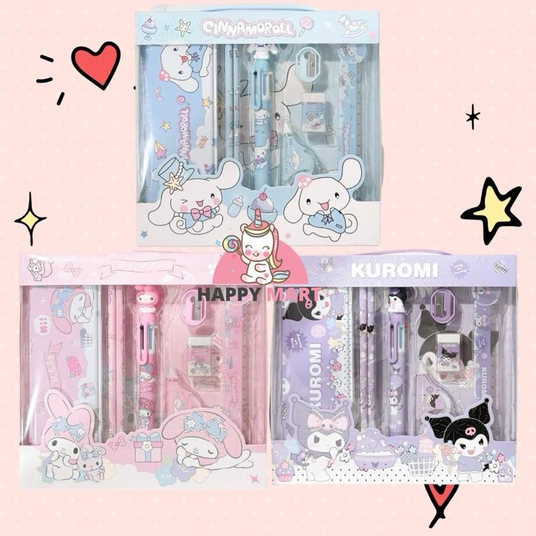 

Murah Stationary Set Kotak Pensil Set Pen Multicollor Motif Kuromi / Melody / Cinnamoroll Viral