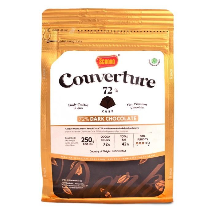 

SCHOKO Dark 72% Couverture Cube - 250 Gr / Coklat Kovertur Bentuk Dadu Kualitas Terbaik