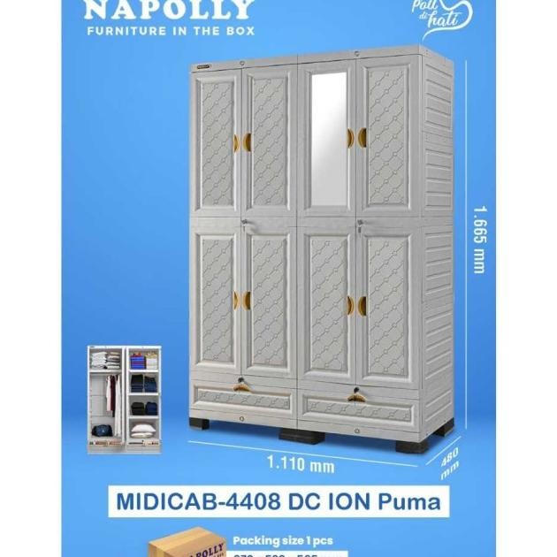 Lemari Pakaian Plastik Napolly 4 Pintu Dicab 4408 Dc Ion Bogor
