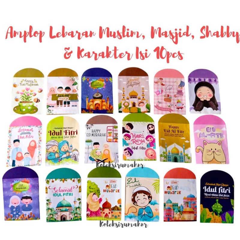 

(10pcs) Amplop Lebaran Muslim / muslim lucu / muslim gemoy