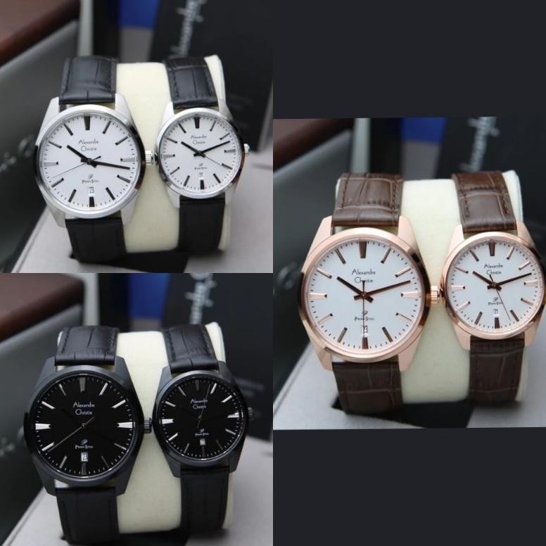 panstarz- jam tangan couple alexandre christie ac 1035 / ac 1031 kulit