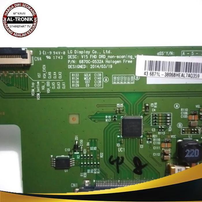 | ATO | TCON BOARD TV LG 43 INCH MODEL 43LF590T 43LF590T-TB TICON T CON TIKON LG 43LF590 43LF V15 FH