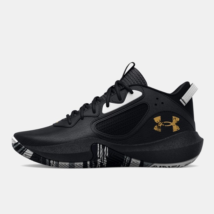 SALE Sepatu Basket Anak Under Armour Lockdown 6 Gs Kids Black Gold Original