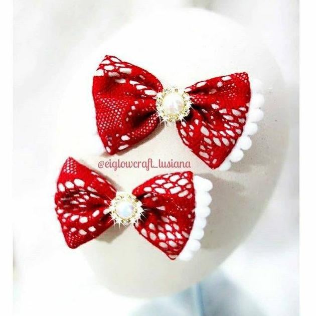 

TYR Pita merah putih pompom bow, bisa buat 17an atau natalan Christmas ya TERLARIS
