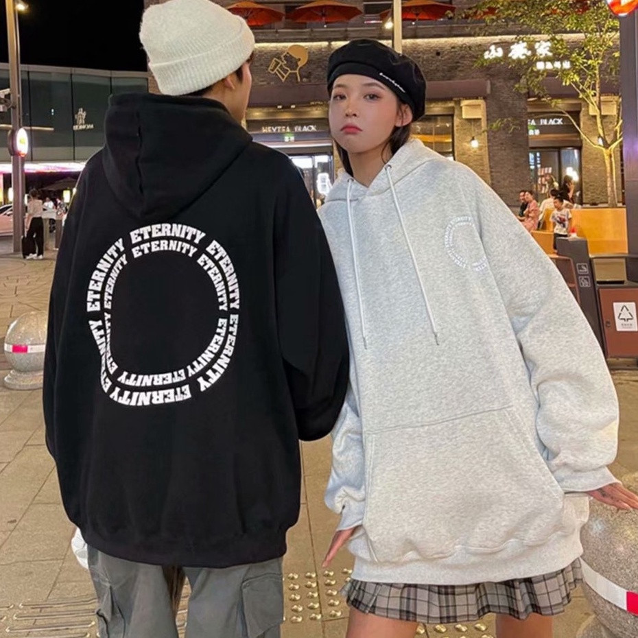 S - XXXXXL(6XL) Jaket Hoodie Sablon ETERNITY Jumbo Bigsize Jacket Fleece Tebal Korean Style Wanita P