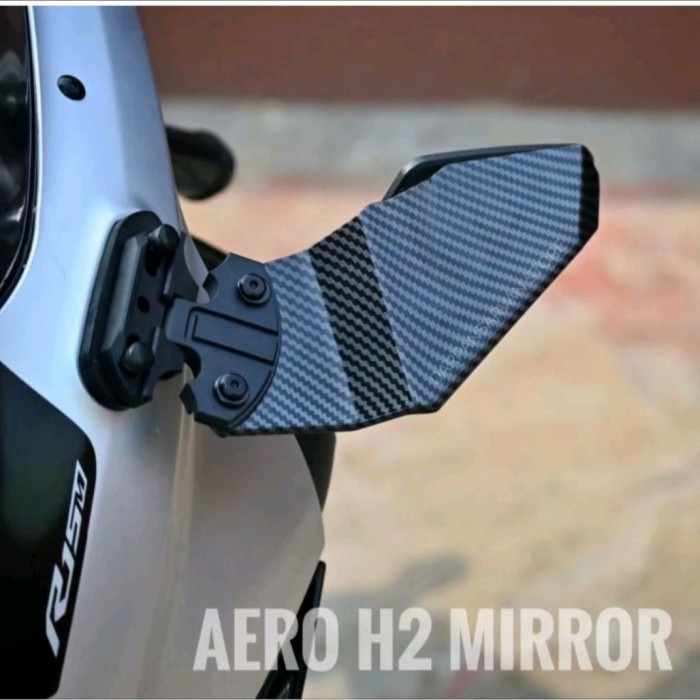 Paling Murah Spion Winglet New Aero H2 Motor Universal Carbon Fiber Rear Mirror Spion Winglet