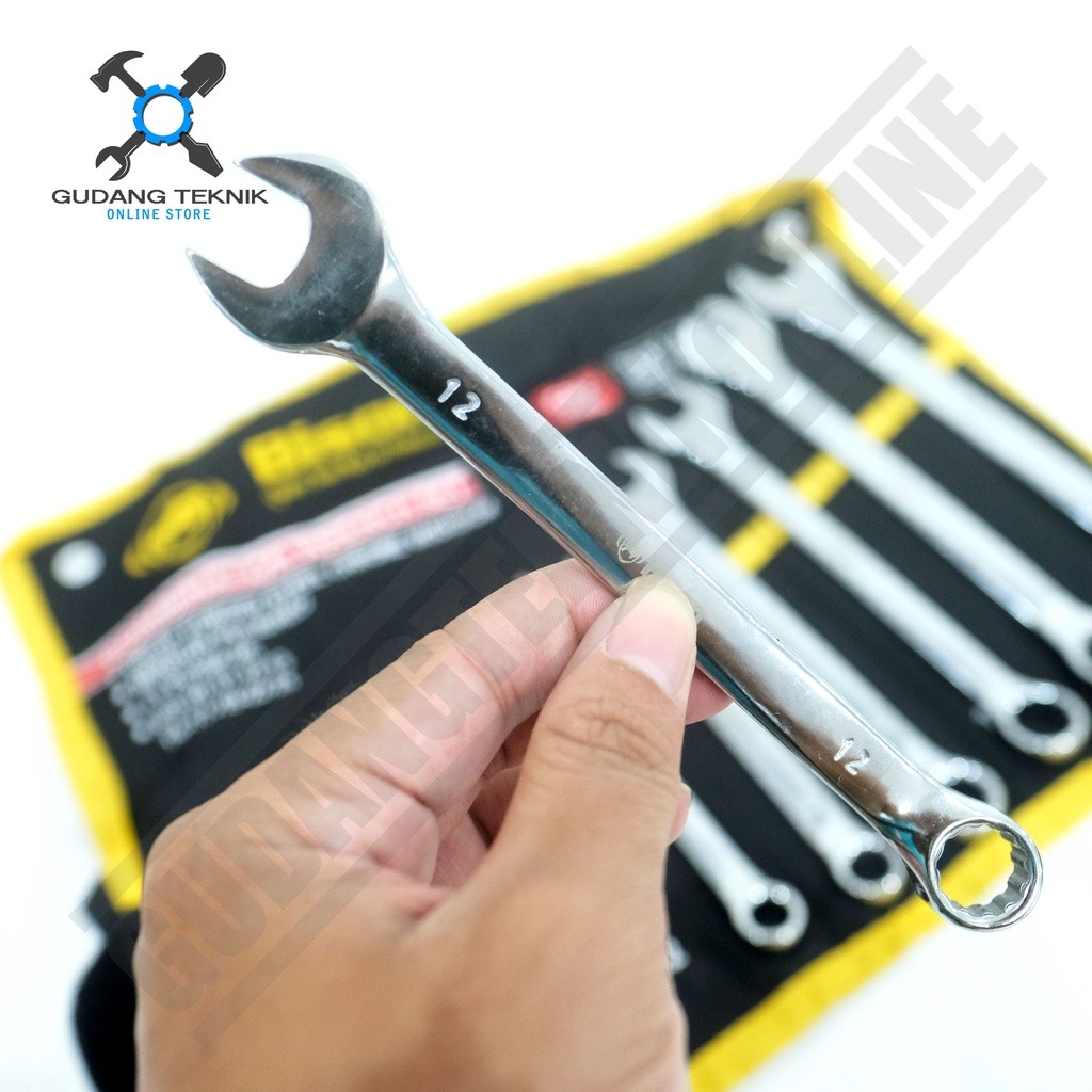 SIAP KIRIM- Kunci Pas Ring 1 SET 11pcs 8-24mm BISON / Kunci Ring Pas 11 pcs Set 8-24mm - Combination