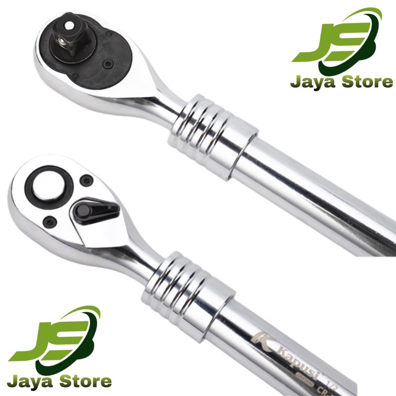 SIAP KIRIM- Kapusi Gagang Rachet 1/2 Chrome 72T HD Pegangan Kunci Sock Panjang Pendek