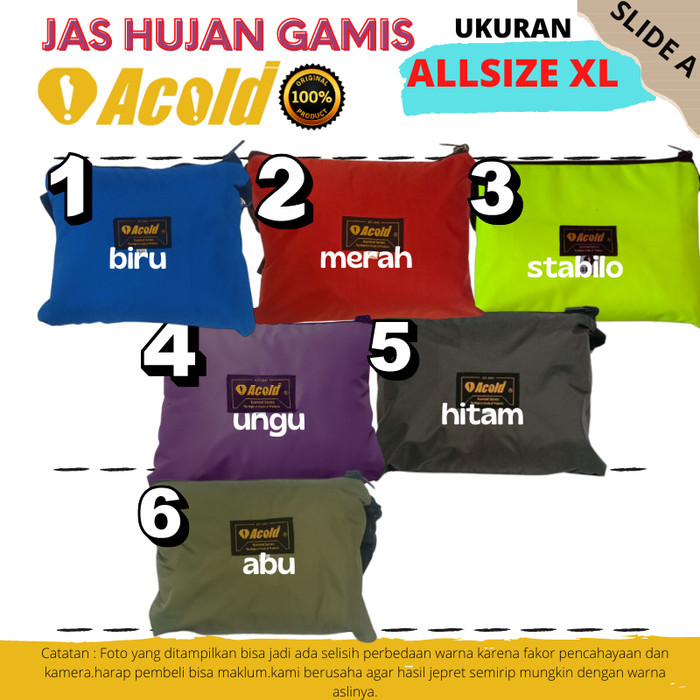 Jas Hujan Acold Model Gamis /Hijab Baru