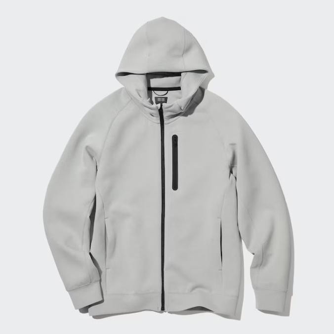 Jual Jastip Jaket Sweat Dry Hoodie Ultra Stretch Retsleting Pria Uniqlo