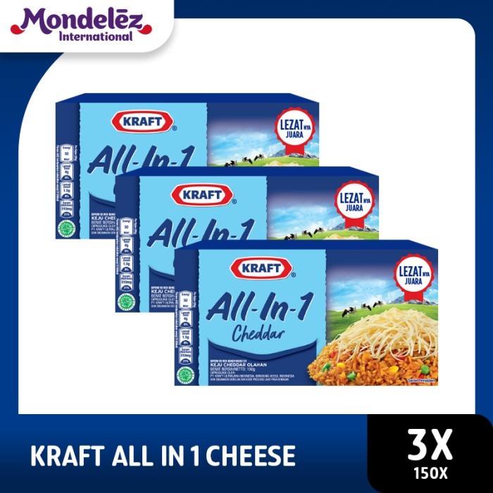 

Kraft Keju All-In-1 Cheddar Cheese 150g - 3 Pack