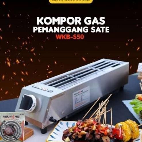 Kompor Gas Panggangan Sate, Sosis 1 Tungku 60Cm Welhome Wkb-S65 - Ter