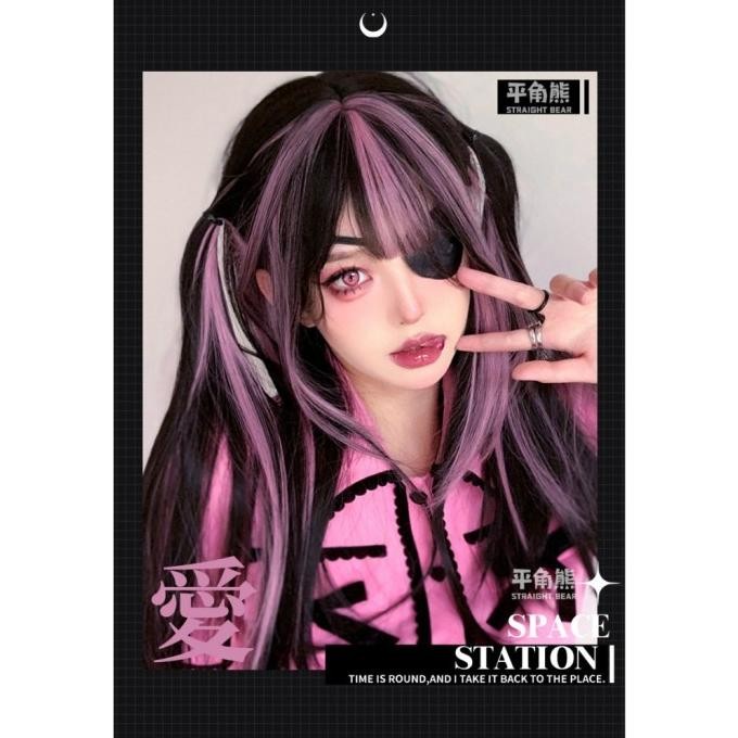DFG WDA-38 wig rambut palsu panjang gradasi hitam pink lolita kpop idol TERLARIS