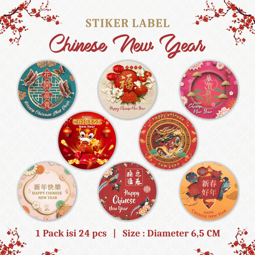 

(24 pcs) Stiker Imlek / Stiker Chinese New Year / Sticker Toples Sincia / Gong Xi Fa Cai / Chinese New Year Sticker / Stiker Label Chinese New Year / Stiker Bulat Cookies / Stiker Segel Kue / Stiker Bulat Premium / Stiker Murah Meriah