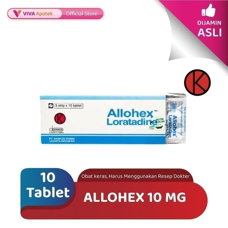 Allohex / Loratadine 10 mg / Alergi / Gatal / (10 Tablet)