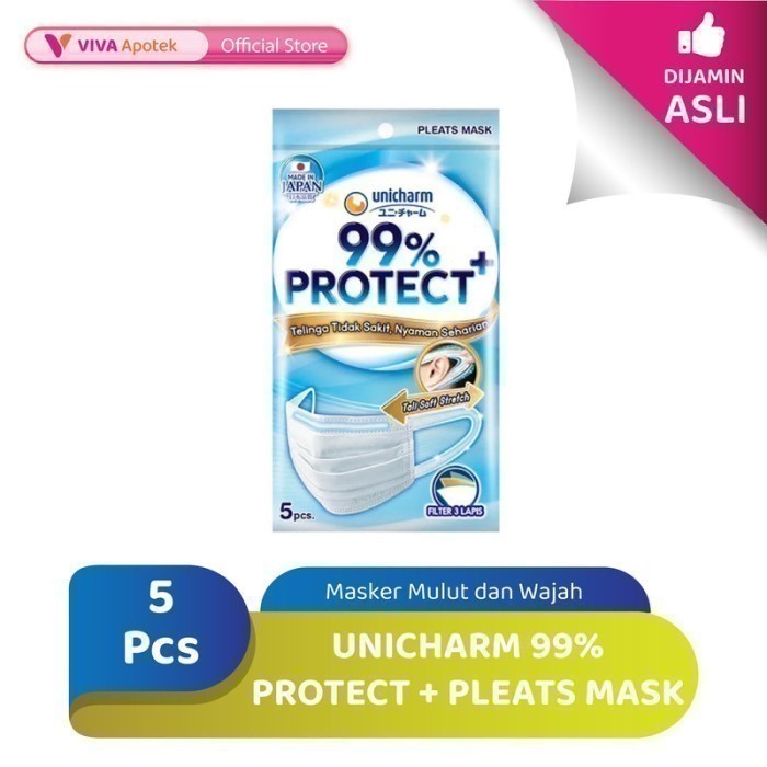Unicharm 99% Protect + Pleats Mask (5 Pcs)