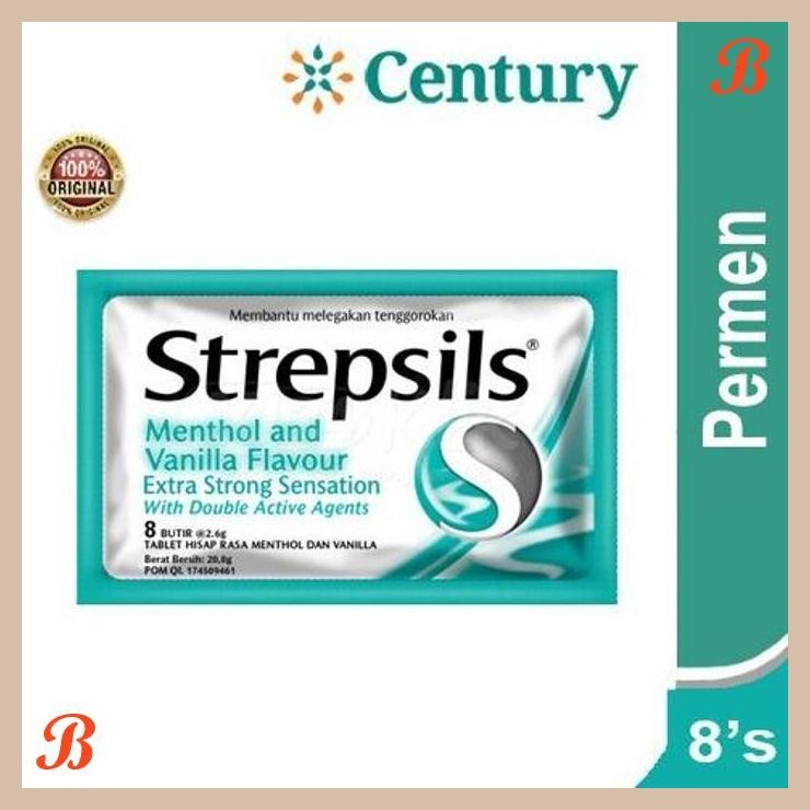 

| CNT | STREPSILS MENTHOL AND VANILLA FLAVOUR EXTRA SENSATION 1X8'S / PERMEN PELEGA TENGGOROKAN
