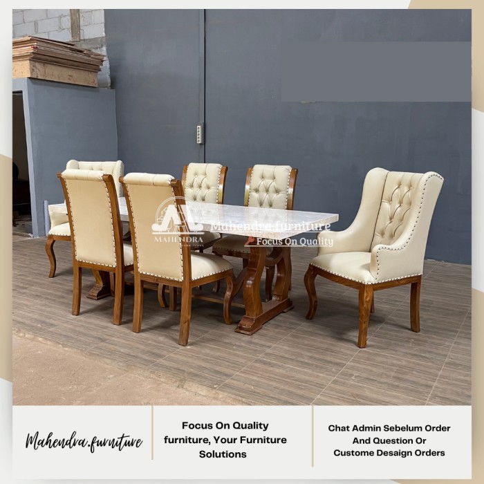 Meja Makan Jati Meja Makan Jati 6 Kursi Meja Makan Marmer Minimalis terbaru Makan Marmer 6 Kursi Jat