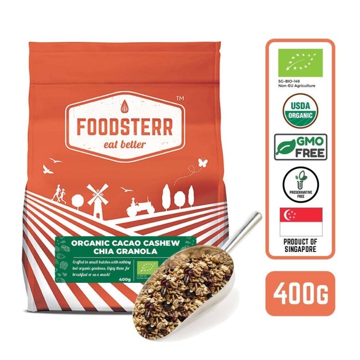 

Foodsterr Organic Cacao Cashew Chia Granola 400G