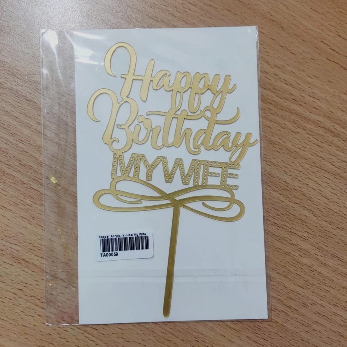 }}}}}}] topper cake happy birthday suami istri my husband my wife akrilik gold