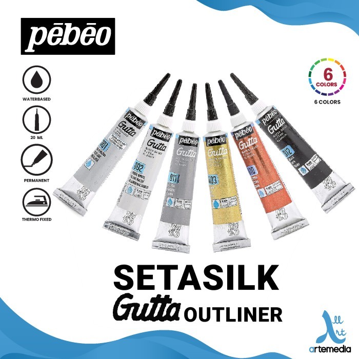

Pebeo Setasilk Gutta Outliner Fabric Paint Color Cat Warna Kain DIY